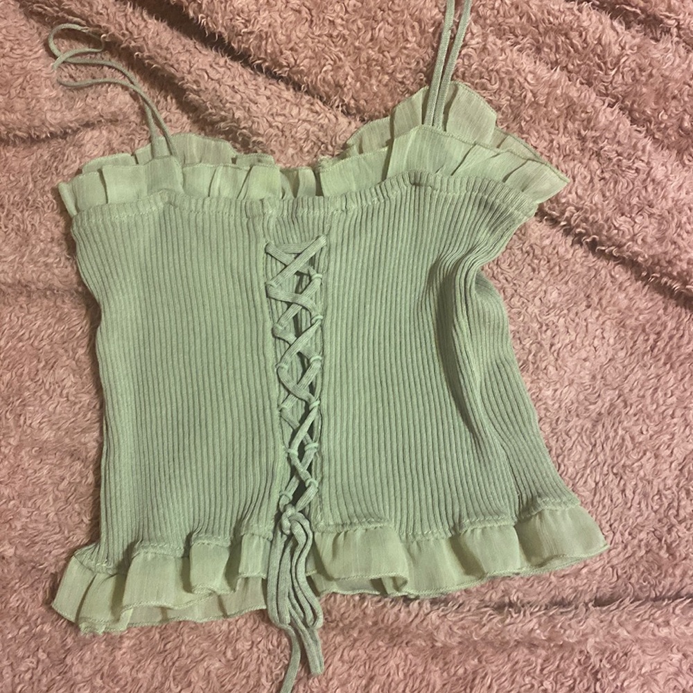 green crop top